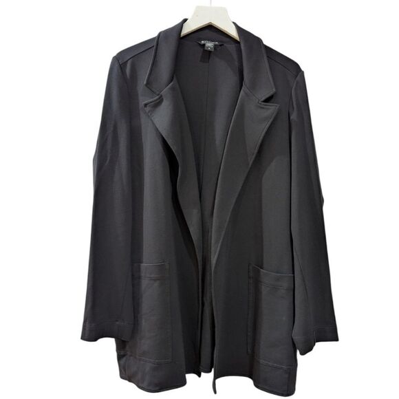 Athleta Eastbound Women's Size 18 Open Front Black Blazer Relaxed Fit Stretchy - Picture 1 of 8